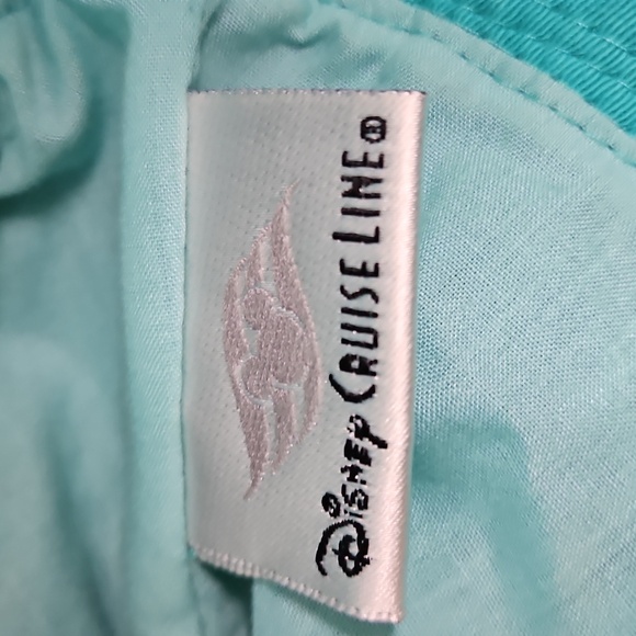 Disney Cruise Line Castaway Cay Adult Sun Hat Teal Oversized Hibiscus Shells - Picture 4 of 6